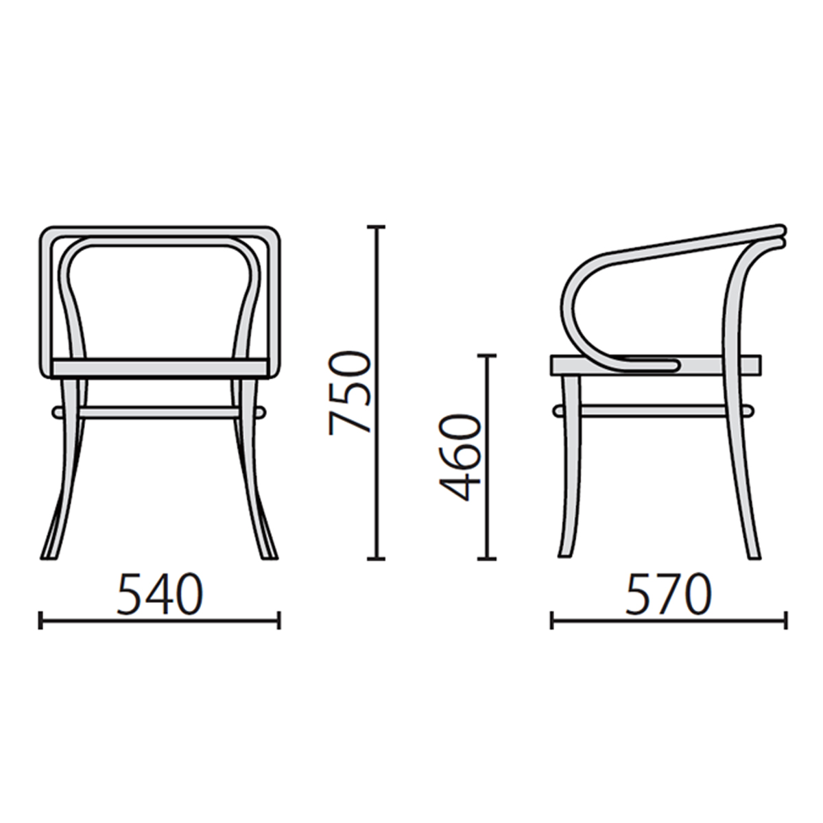 THONET 209 BLACK ドイツ社製 - 椅子/チェア