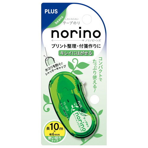 プラス PLUS テープのり ノリノビーンズ しっかり貼れる クリア