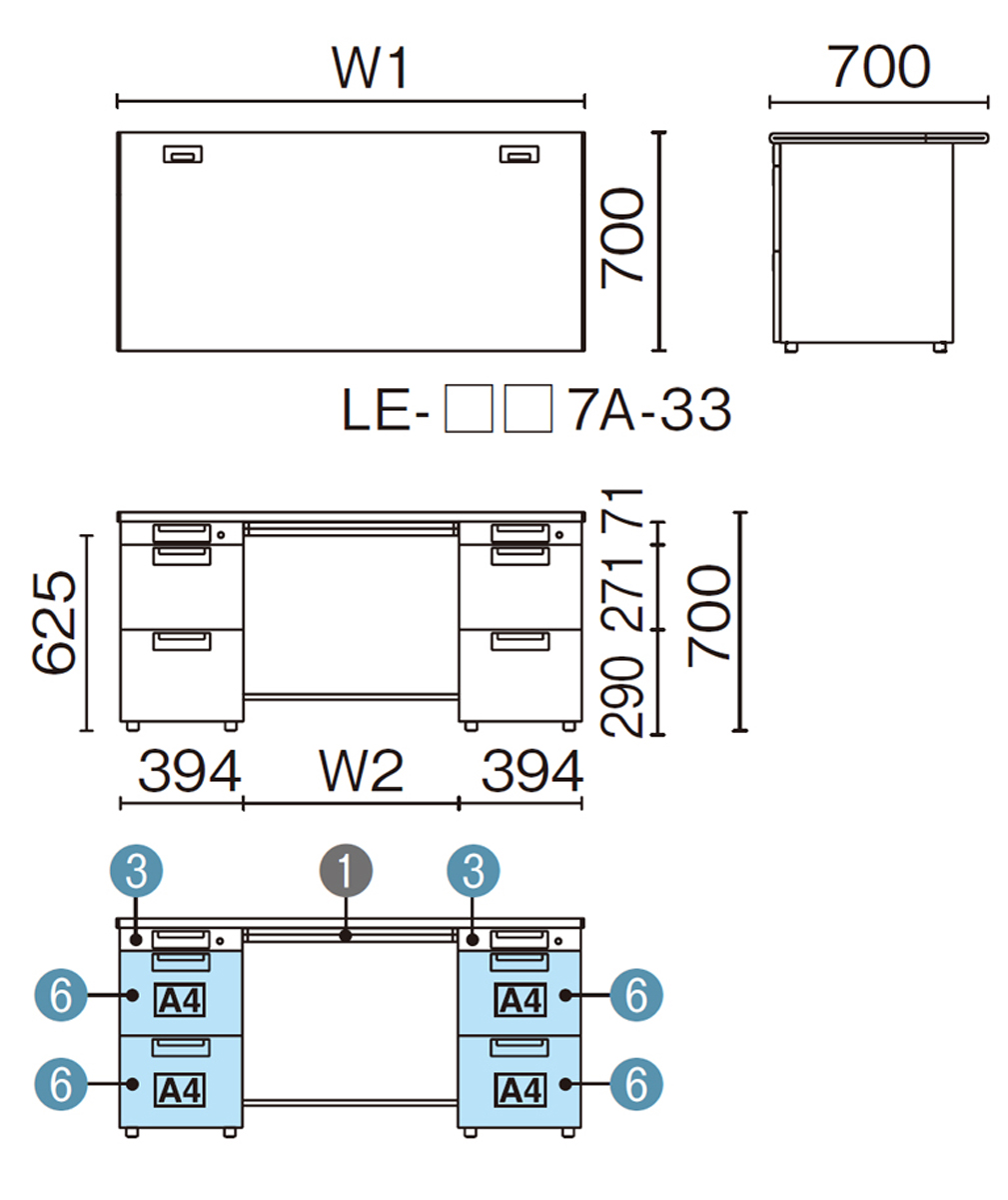 PLUS WEB CATALOG | スタンダードデスク | LEED | 678-654