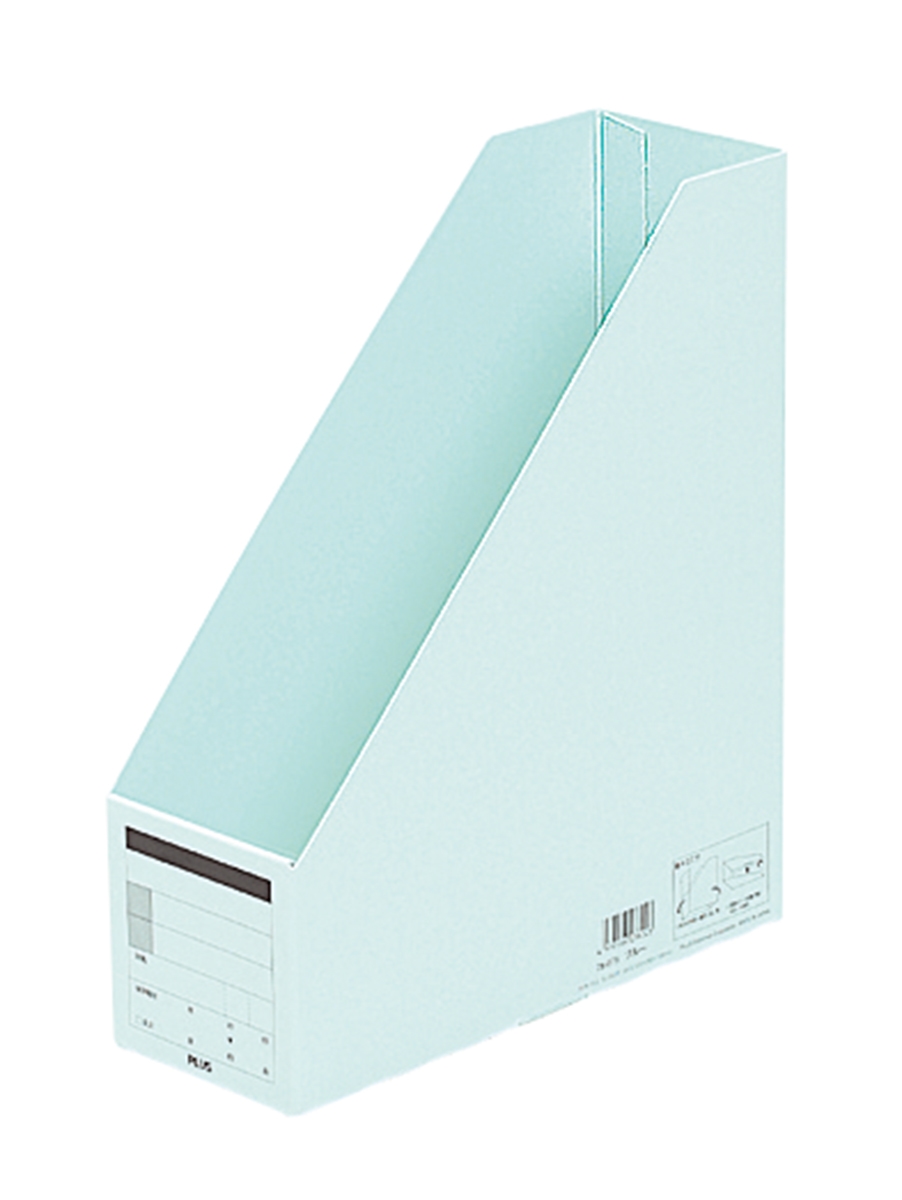 ボックスファイル〈 古紙パルプ配合率70％以上再生紙〉 A4-S ブルーのPLUS公式商品画像